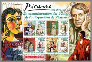 BURUNDI 2023 MNH 50th memorial anniversary of Picasso M/S #250a2