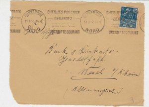 France 1932 Dunkirk Nord Cancels Cheques Slogans  Stamp Cover FRONT Ref 29787