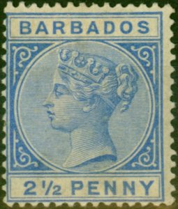 Barbados 1882 2 1/2d Ultramarine SG93 Good MM (2)
