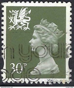 GREAT BRITAIN Wales 1993 QEII 30p Machin Deep Olive-Grey SGW75 Used