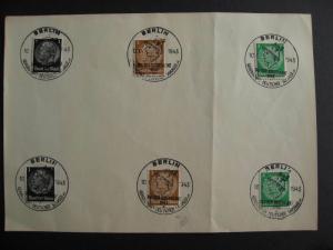 Berlin 6 cancels on piece, WWII era January 10 1943, check them out!