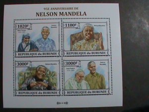 ​BURUNDI STAMP-2012-SC#1394 95TH ANNIVERSARY OF NELSON MANDELA -MNH S/S VF