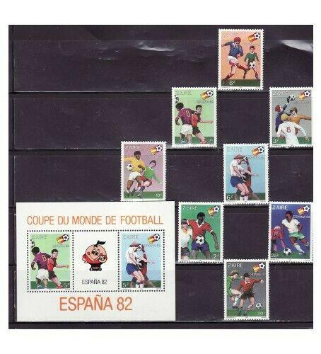 Zaire - World Cup Soccer - 8 Stamp & S/S Set - 1019-27