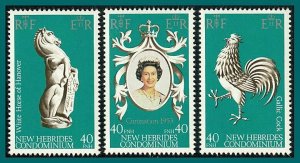 New Hebrides (British) 1978 Coronation, MNH  #258a-258c,SG262-SG264