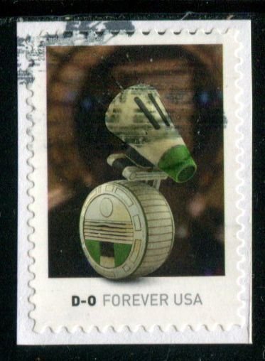 5576 US (55c) Star Wars Movie Droids SA, used on paper