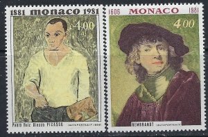 Monaco 1307-08 MNH 1981 Paintings (ak3418)