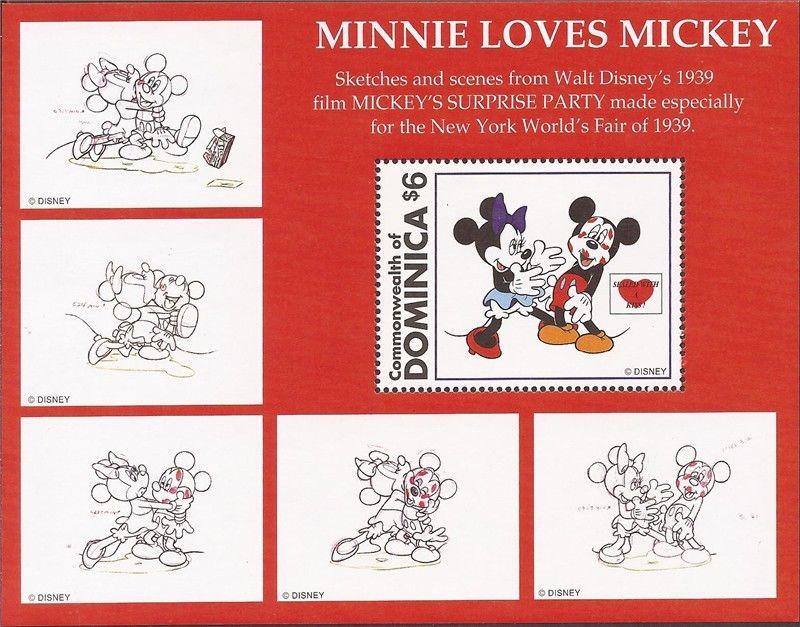 Dominica - 1997 Disney 1939 Mickey’s Surprise Party Cartoon S/S #1936