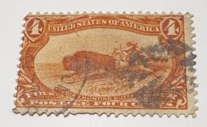 1898 4 cent Indian Hunting Buffalo Trans-Mississippi Series US Scott #287