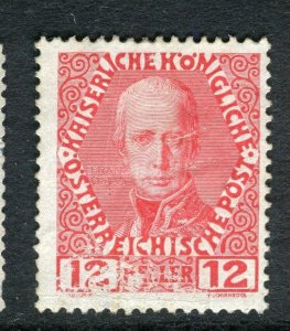 AUSTRIA; 1908 early Anniversary issue fine Mint hinged 12h. value