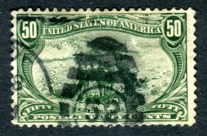 US 1898. Trans-Mississippi issue. 50c green. Used. Sc#291.