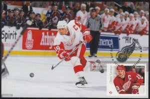 CANADA # 2945.3 STEVE YZERMAN HOCKEY STAMP on MAXIMUM CARD