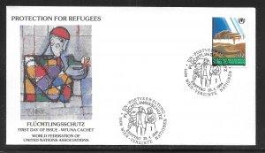 UN Vienna 166 Refugees WFUNA Cachet FDC First Day Cover