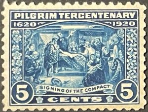 US #550 5c Pilgrim Tercentenary XF Jumbo MNH