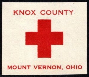 Vintage US Poster Stamp American Red Cross Mount Vernon, Ohio Unused