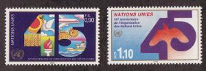 U.N.  Geneva # 188-189, 45th Anniversary, NH, 1/2 Cat