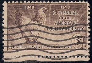 968 3 cent Poultry Industry Centennial F used