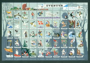 Denmark. Poster Stamp, Sheet.Folded. H. C. Andersen 50 Fairytales. Birds,Train