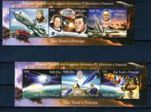 Sao Tome & Principe 2006 KENNEDY-GAGARIN-LAIKA (2) Sheets Perforated MInt (NH)