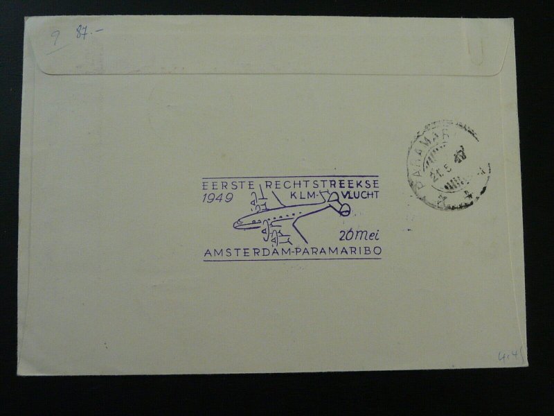 first flight cover Basel to Suriname v/ Amsterdam UPU 1949 Switzerland (ref D20)