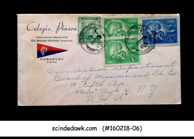 CUBA - 1948 ENVELOPE TO USA WITH STAMPS