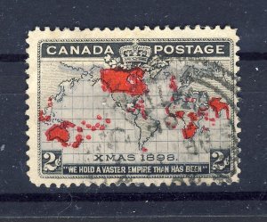 Canada 1898 Xmas Map Stamp used - check it out for details front & back scans