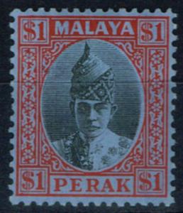 Perak 1940 $1 Black & Red-Blue SG119 Fine Lightly Mtd Mint