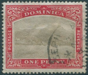 Dominica 1903 SG28 1d grey and red KGV Roseau crown CC wmk #3 FU (amd)