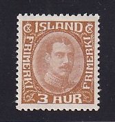 Iceland    #109  MH   1920  Christian X   3a