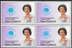 New Zealand #776 MNH Block.  Commonwealth Day March 14, 1983.