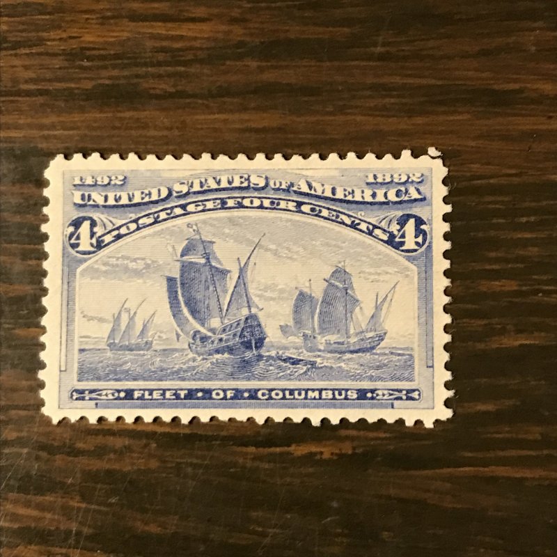 US SCOTT 233 - 4¢ Columbian Exposition (4) - MNH, NG, F/VF - 2011 SSCV $200.00