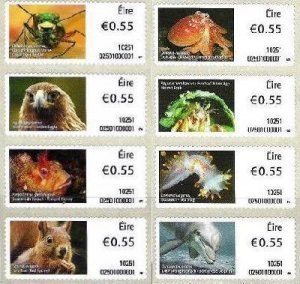 Ireland 2010 Animal world Nature Fauna Postal machine stamps set of 8 MNH