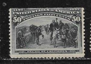 US # 240 50c Columbian Exposition, Slate Blue (MH)  CV. $425.00