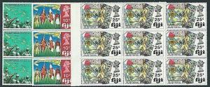 FIJI 1969 25th Anniv Fijian Forces set MNH blocks of 9.....................41429