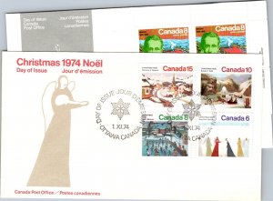 Canada 1974 FDC - Christmas Noel CPO - Ottawa - 15c/10c/8c/6c Stamps - F78911