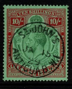 LEEWARD ISLANDS SG79 1928 10/= GREEN & RED/GREEN FINE USED