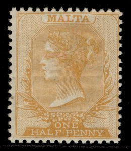 MALTA QV SG18, ½d orange-yellow, VLH MINT. Cat £40.