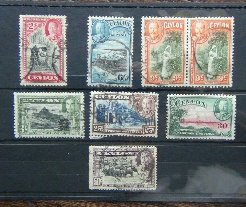 Ceylon 1935 - 1936 values to 50c Used