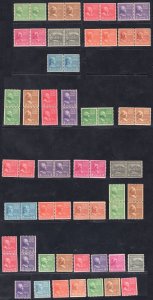 MOMEN: US STAMPS #839-851 SINGLES / PAIRS / LINE PAIRS MINT OG NH VF+ LOT #77183