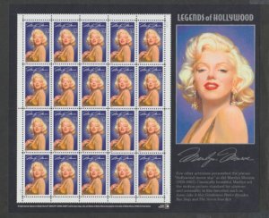 U.S. Scott Scott #2967 Marilyn Monroe - Hollywood - Mint NH Sheet - MR Plate