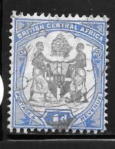 British Central Africa 43: 1p Coat of Arms, used, F