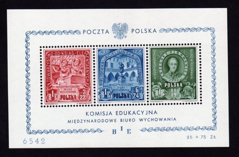 Poland 1946 - BIE,  Block Mi 9 , MNH