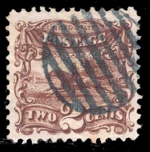 MOMEN: US STAMPS #113 BLUE GRID CANCEL USED VF/XF LOT #79060