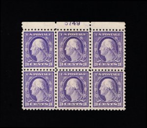 GENUINE SCOTT #426 XF+ MINT NG NH PLATE #6749 BLOCK OF 6 TYPE-I PERF-10 SL-WMK