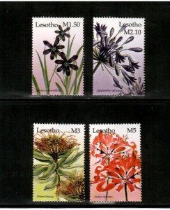 Lesotho 2004 - Flowers - Set of 4 Stamps - Scott #1356-9 - MNH