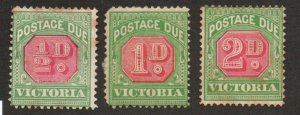 Victoria J15 Mint no gum,  J16 Mint hinged,  J17 Mint no gum