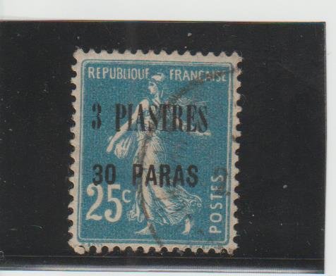 French Offices in Turkey (Levant)  Scott#  44  Used  (1921 Surcharged)