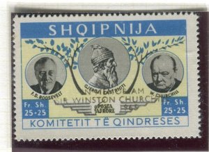 ALBANIA; 1963 W. Churchill Memorial issue fine MINT MNH value, Gold Optd.