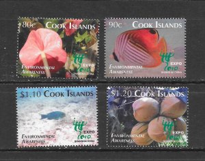 COOK ISLANDS #1338-41 ENVIRONMENTAL AWARENESS MNH
