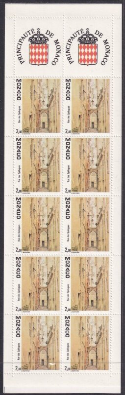 Sc# 1660b Monaco 1989 Rue des Spelugues complete 2fr booklet pane MNH $12.00 