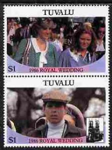 Tuvalu 1986 Royal Wedding (Andrew & Fergie) $1 se-ten...